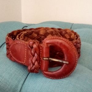 Vintage Genuine Leather Woven Hippie Boho Belt